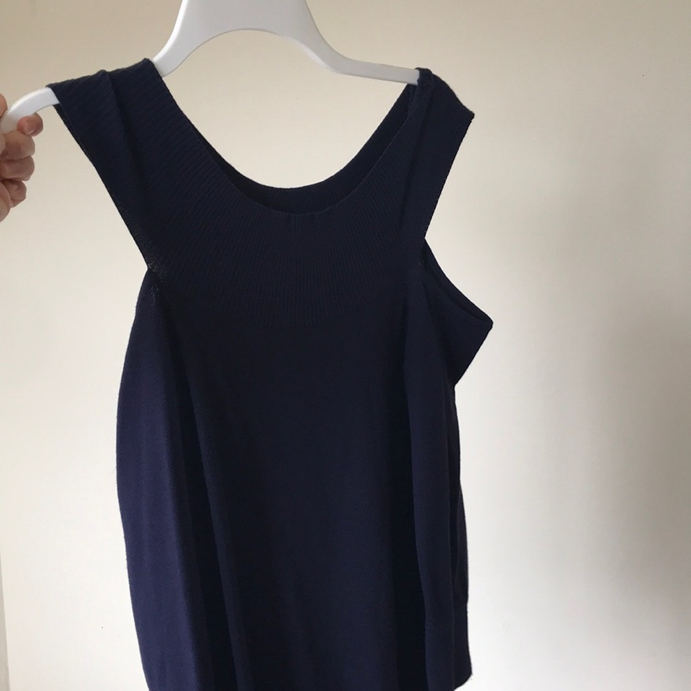 Navy blue cold shoulder top